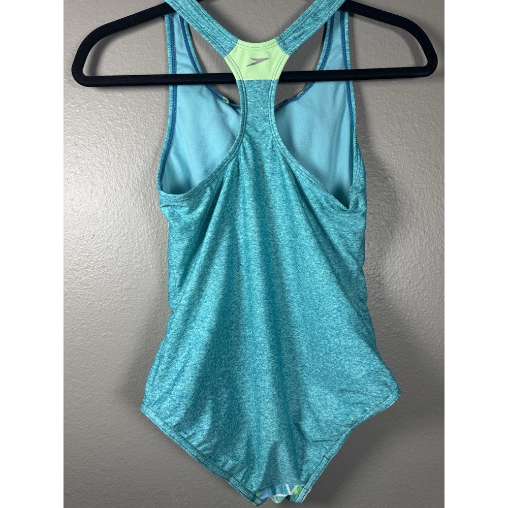 Speedo One-Piece Swimsuit Capri Breeze Splice Blue Teal Size 16 Girls - Picture 5 of 9